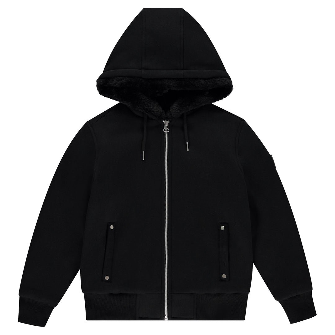 JayBee Black Fur Lined Hoodie