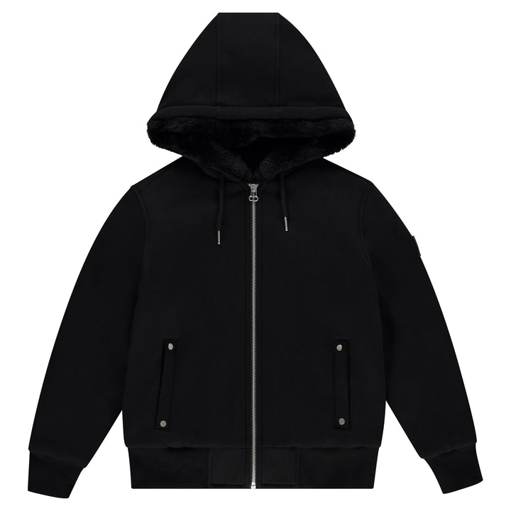 JayBee Black Fur Lined Hoodie