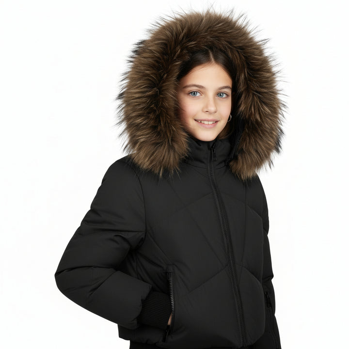 Pramie Teen Overlay Black Jacket 10–22 | Sleek & Stylish Outerwear for Girls