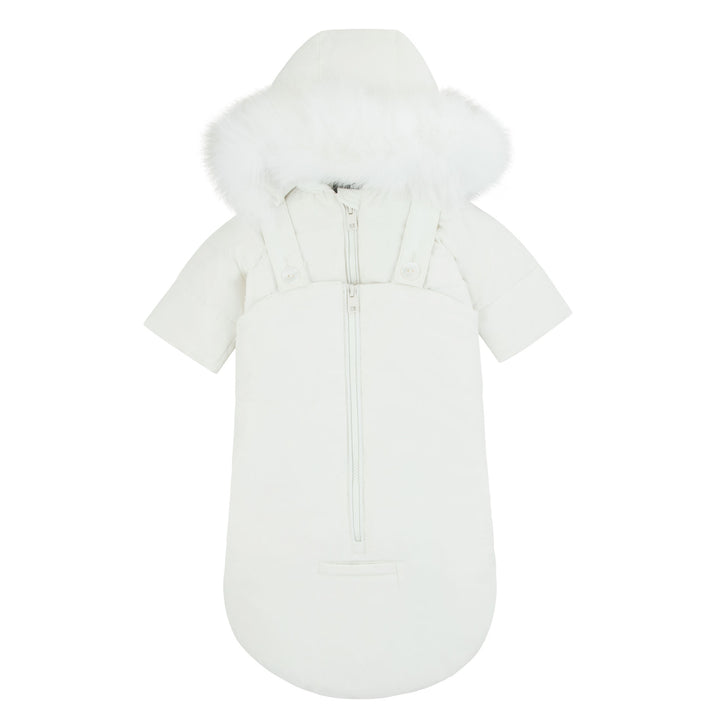 Pramie Ivory Baby Snowsuit 3M–6M | Cozy Winter Outerwear for Infants