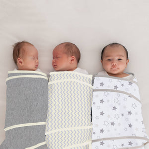Miracle Blanket- The #1 Pediatrician-recommended Swaddle - Gray Stars Miracle Blanket