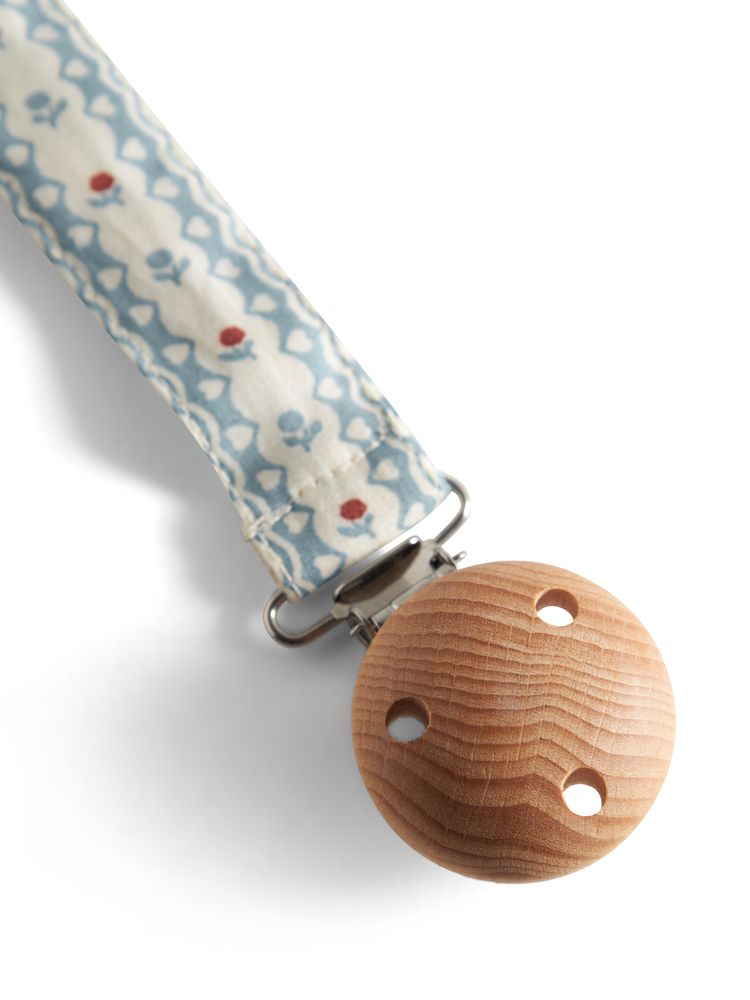 MarMar Floral Stripe Alo Pacifier Clip