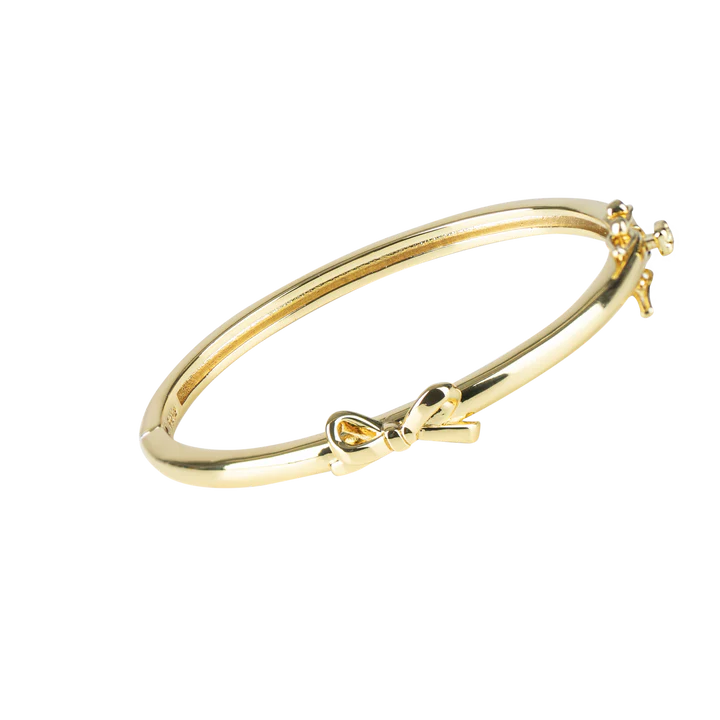 Gold Bangle with Gold Bow
