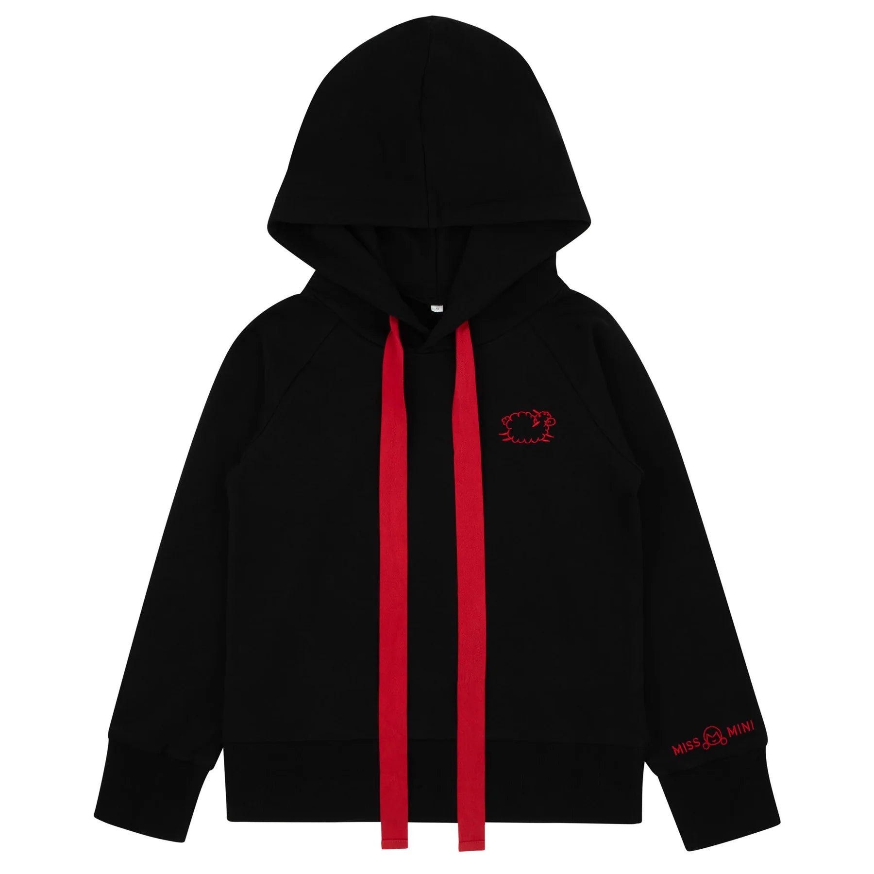 Miss Mini Counting Sheep hoodie for kids, soft cotton pullover sweatshirt with playful sheep graphic