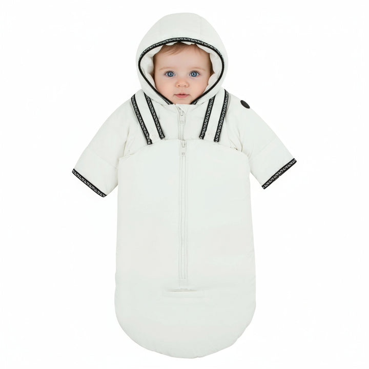 Pramie Black Binding Snowsuit | Cozy, Luxe Winterwear for Babies 3M-9M
