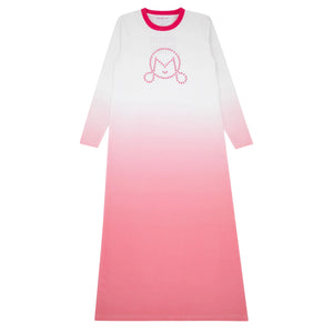 Miss Mini Cross Stitch nightgown for girls, soft cotton sleep dress with delicate cross stitch detail