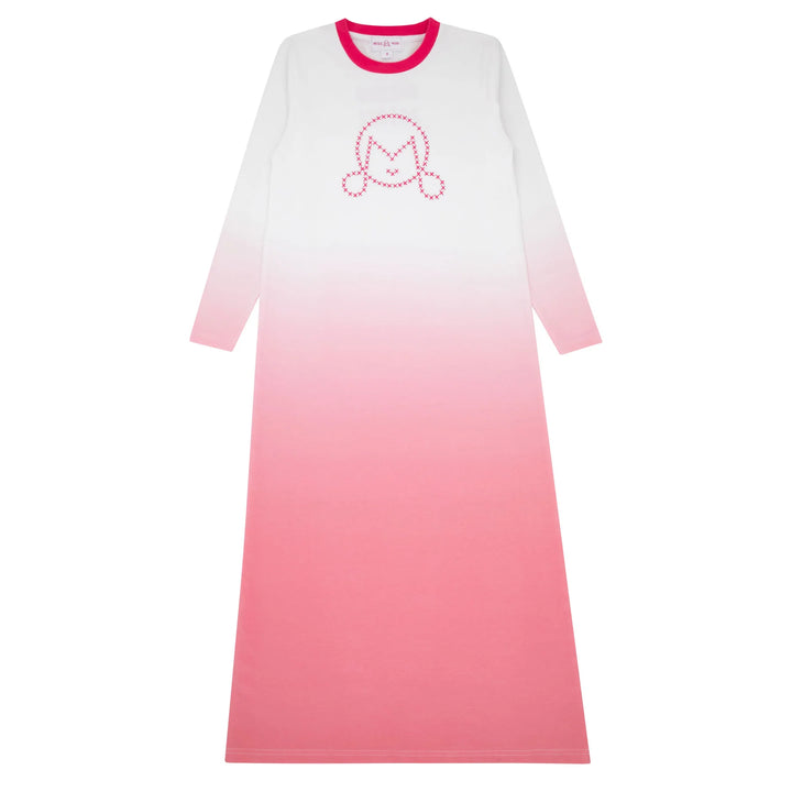 Miss Mini Cross Stitch nightgown for girls, soft cotton sleep dress with delicate cross stitch detail