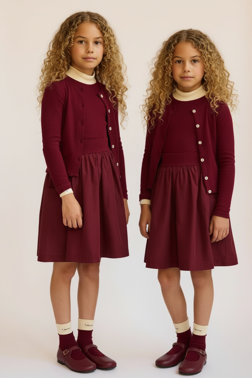 Girls Burgundy Rhinestone Cardigan by Little Parni – Stylish Knitwear