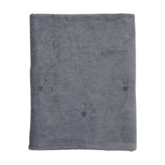 Bee & Dee Hydrangea Blue Lovely Loops Velour Blanket