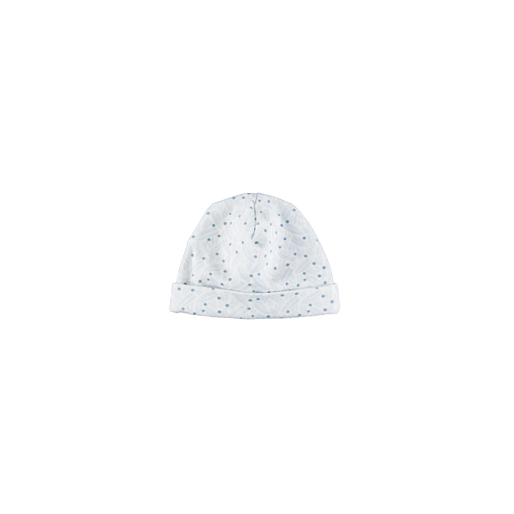 Bebe Organic Iver Blue Leaves Wrap Footie + Hat