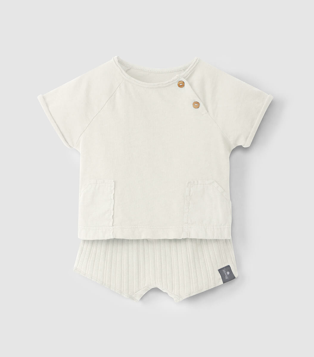 SNUG Baby T-Shirt & Ribbed Shorts For Infants