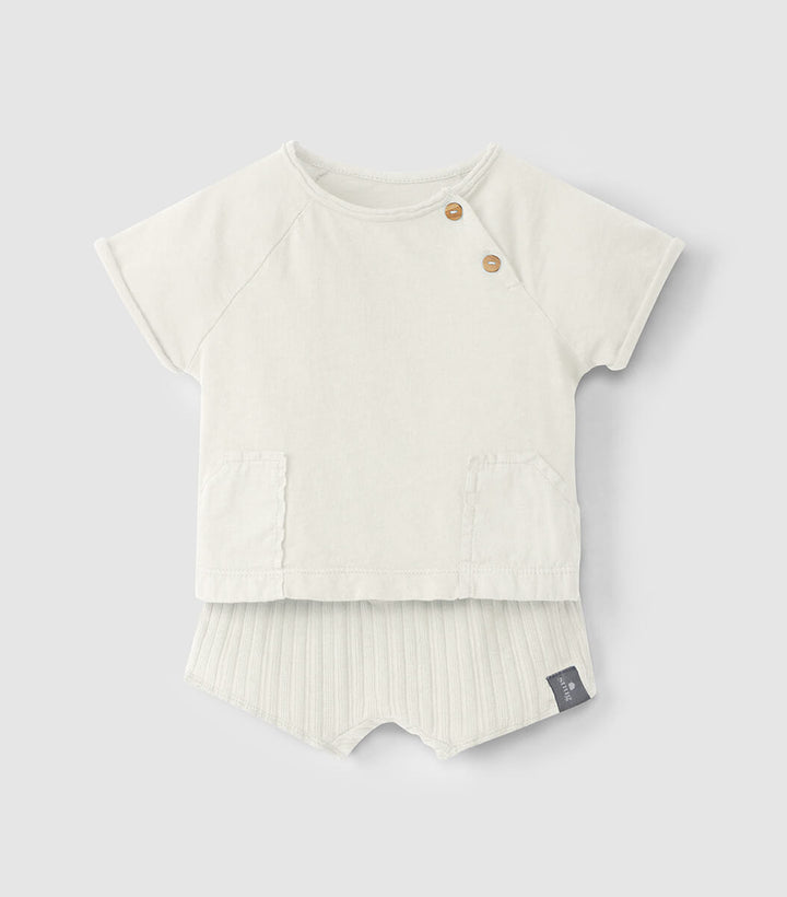 SNUG Baby T-Shirt & Ribbed Shorts For Infants