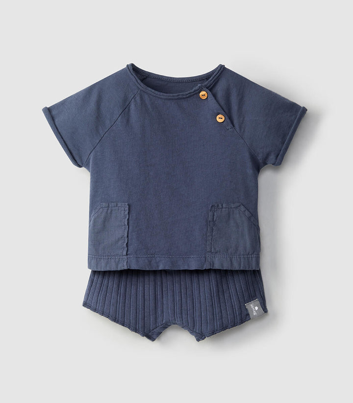 SNUG Baby T-Shirt & Ribbed Shorts For Infants