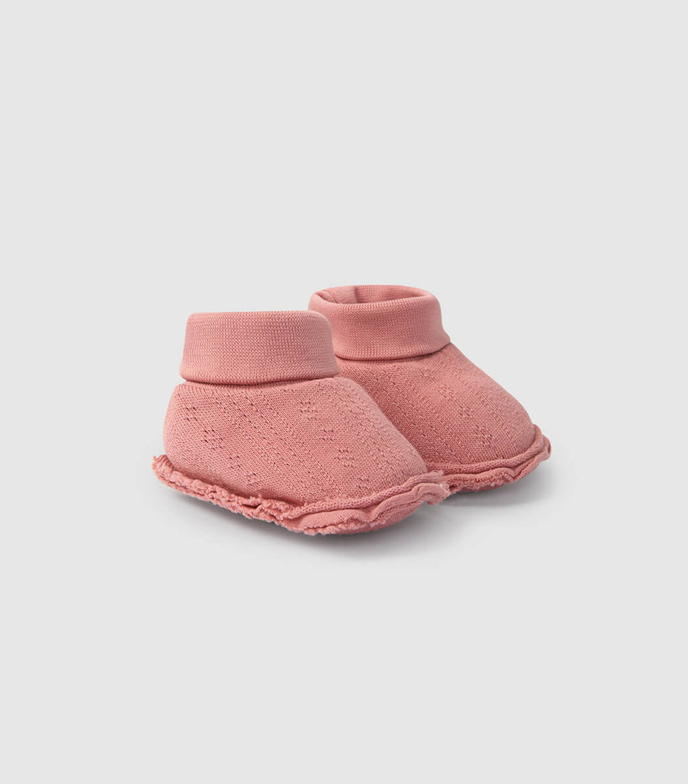 SNUG Baby Organic Cotton Bonnet And Bootie Set For Newborn