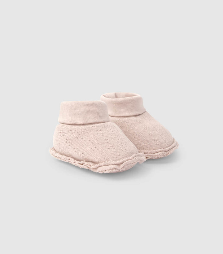 SNUG Baby Organic Cotton Bonnet And Bootie Set For Newborn