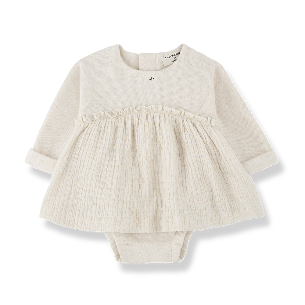1+ in the Family Nicoline Ecru Dress with Bodysuit
