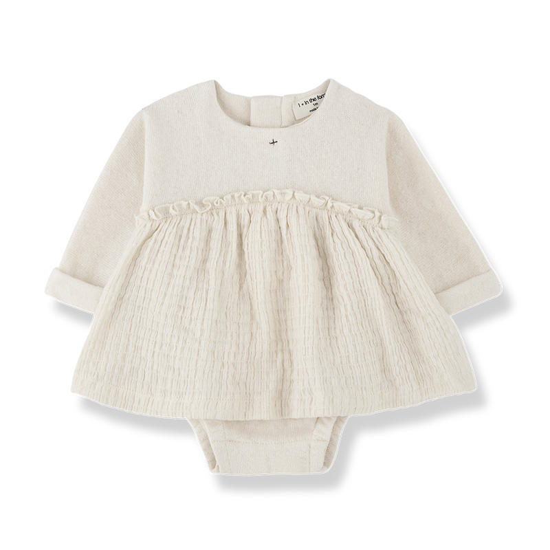 1+ in the Family Nicoline Ecru Dress with Bodysuit