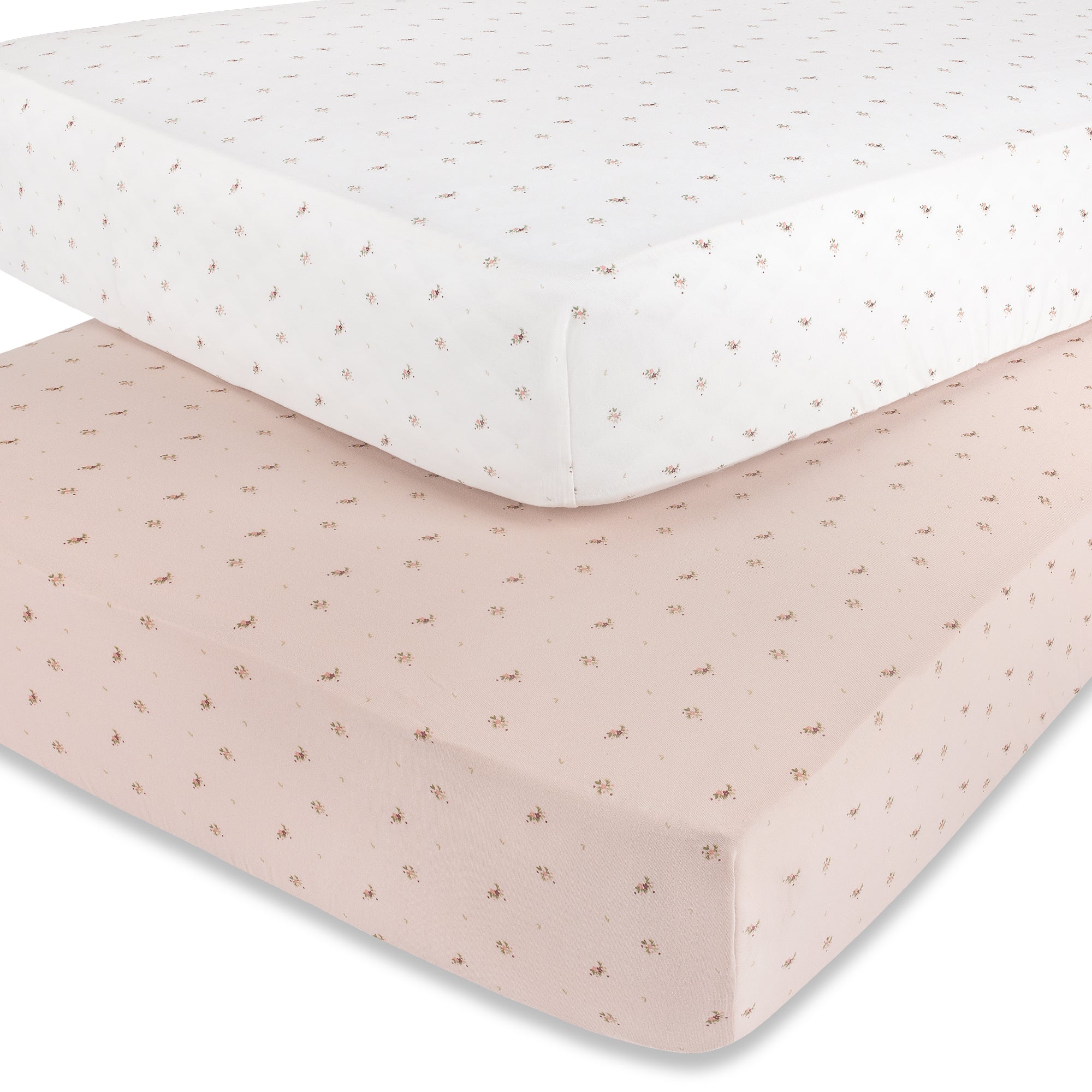 Aurora 2 Pack Ivory/Pink Floral Print Sheets