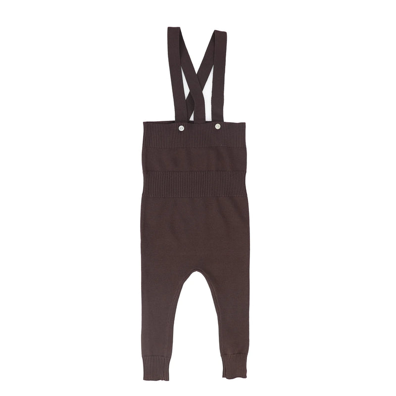 Le Bourdon Brown Knit Suspender Overalls