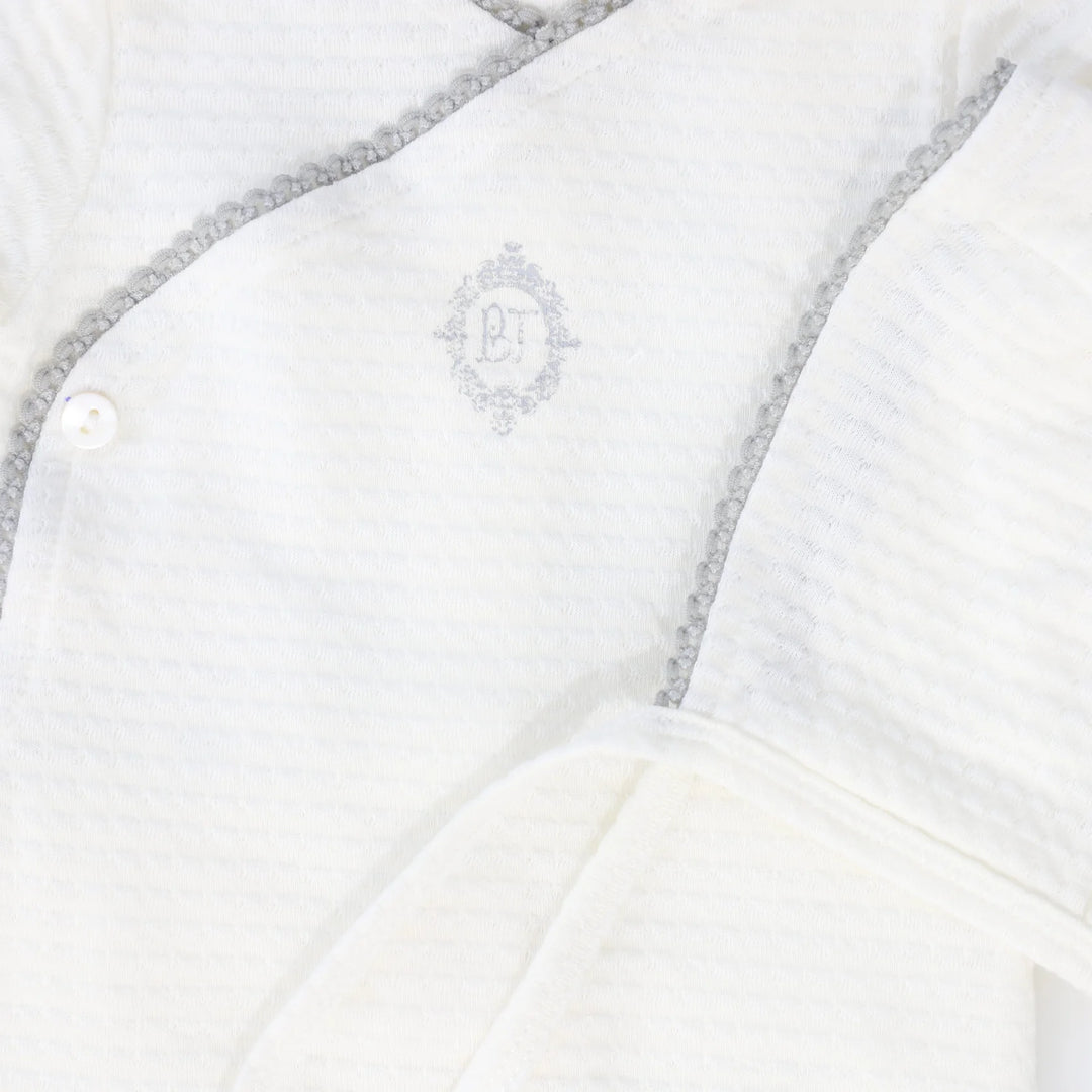 Bebe Jolee White/Blue Medallion Wrap Footie