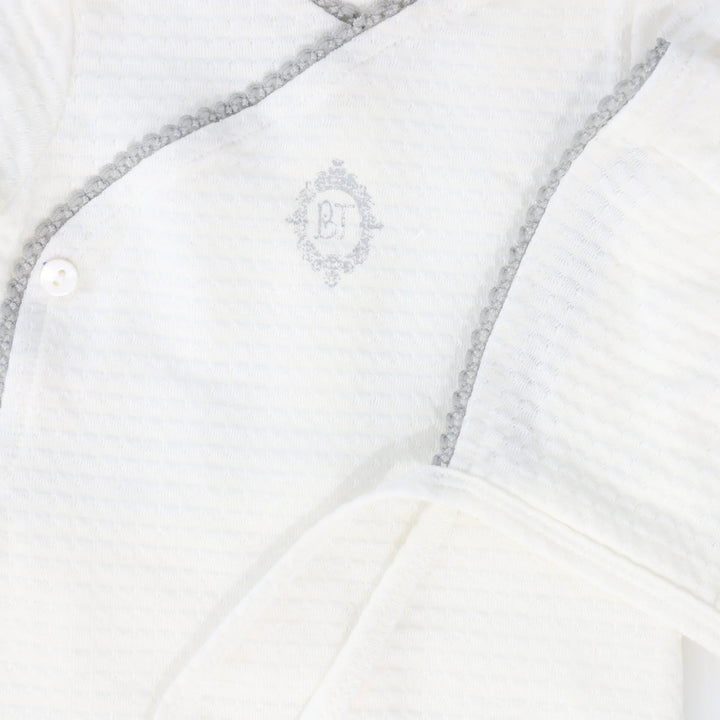 Bebe Jolee White/Blue Medallion Wrap Footie