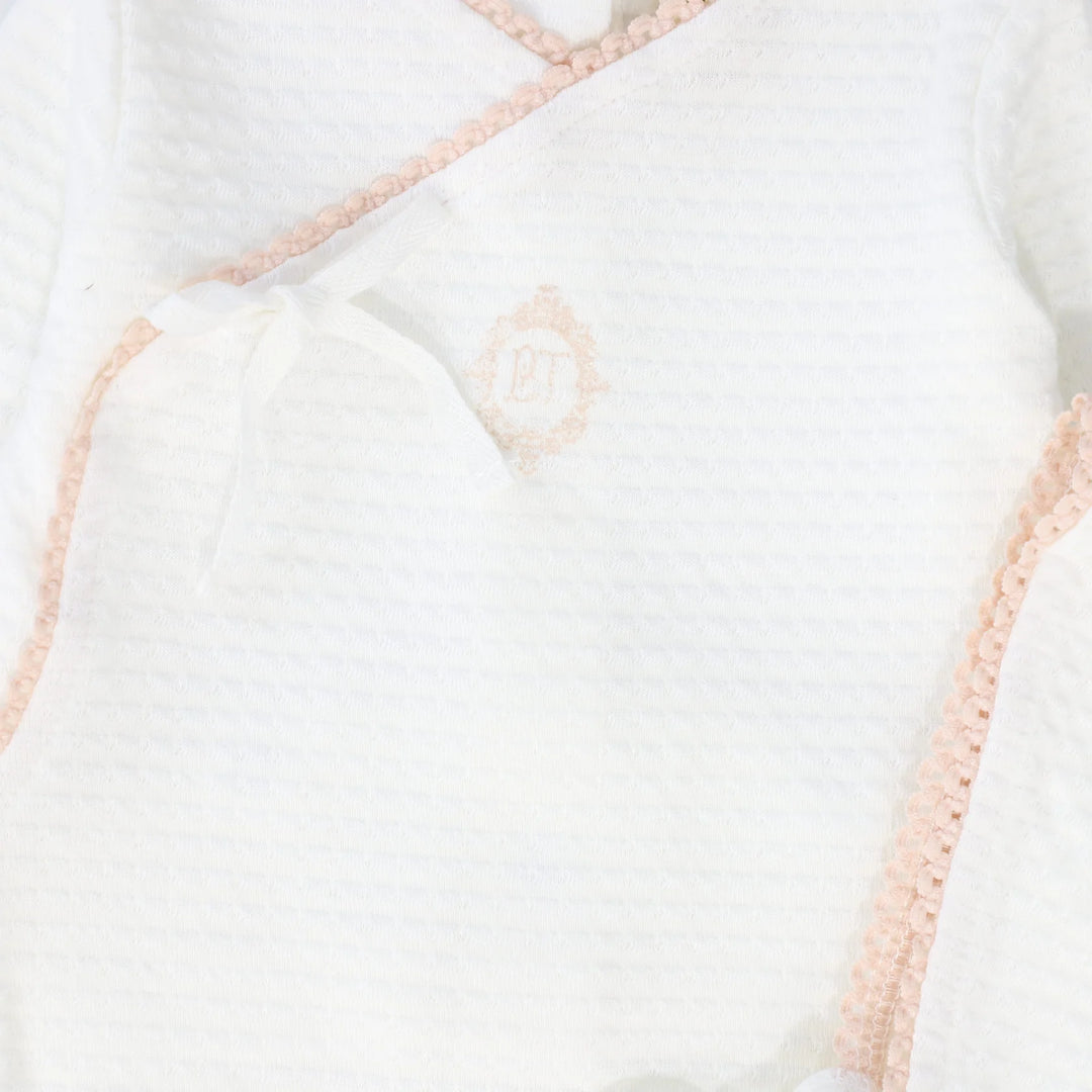 Bebe Jolee White/Pink Medallion Wrap Footie