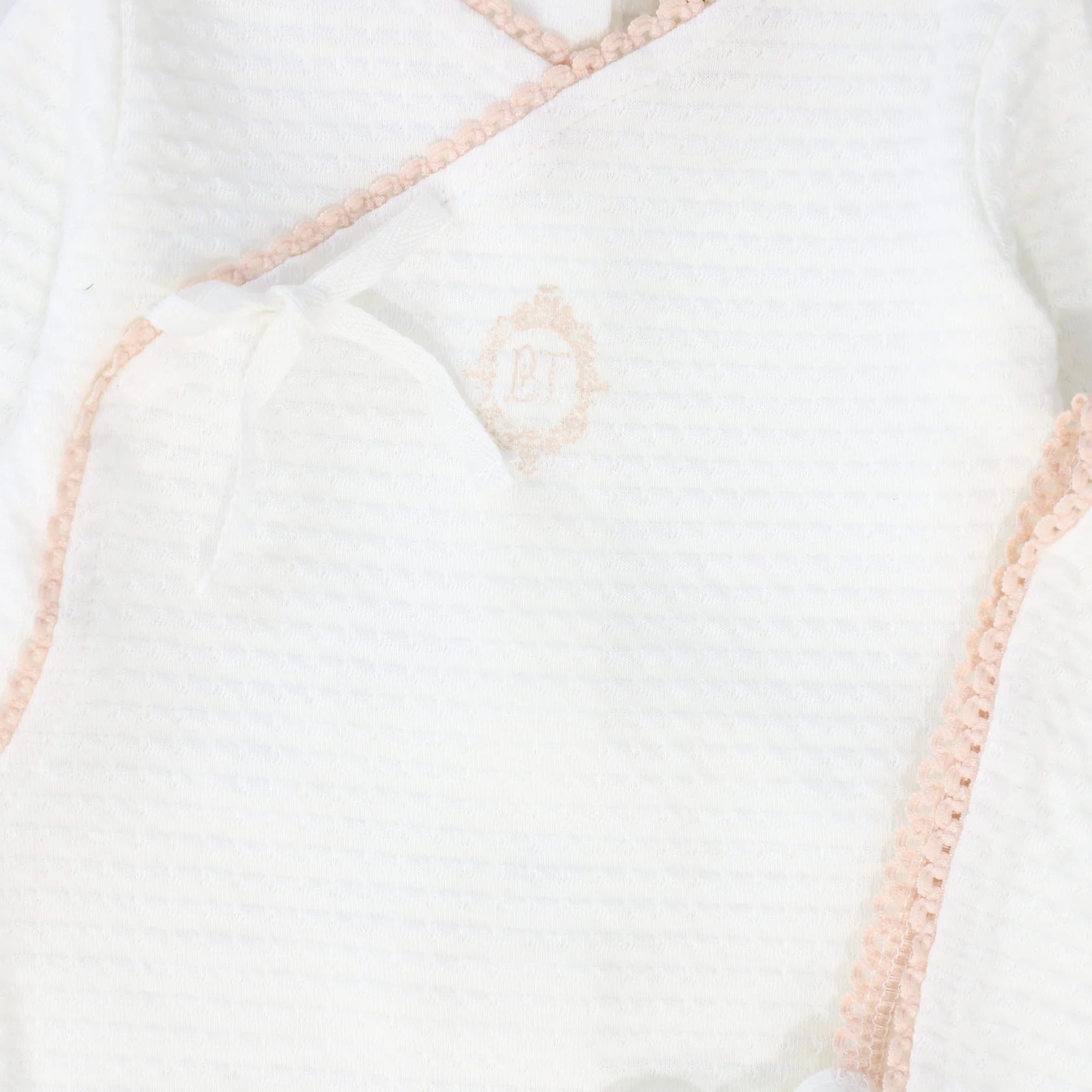 Bebe Jolee White/Pink Medallion Wrap Footie