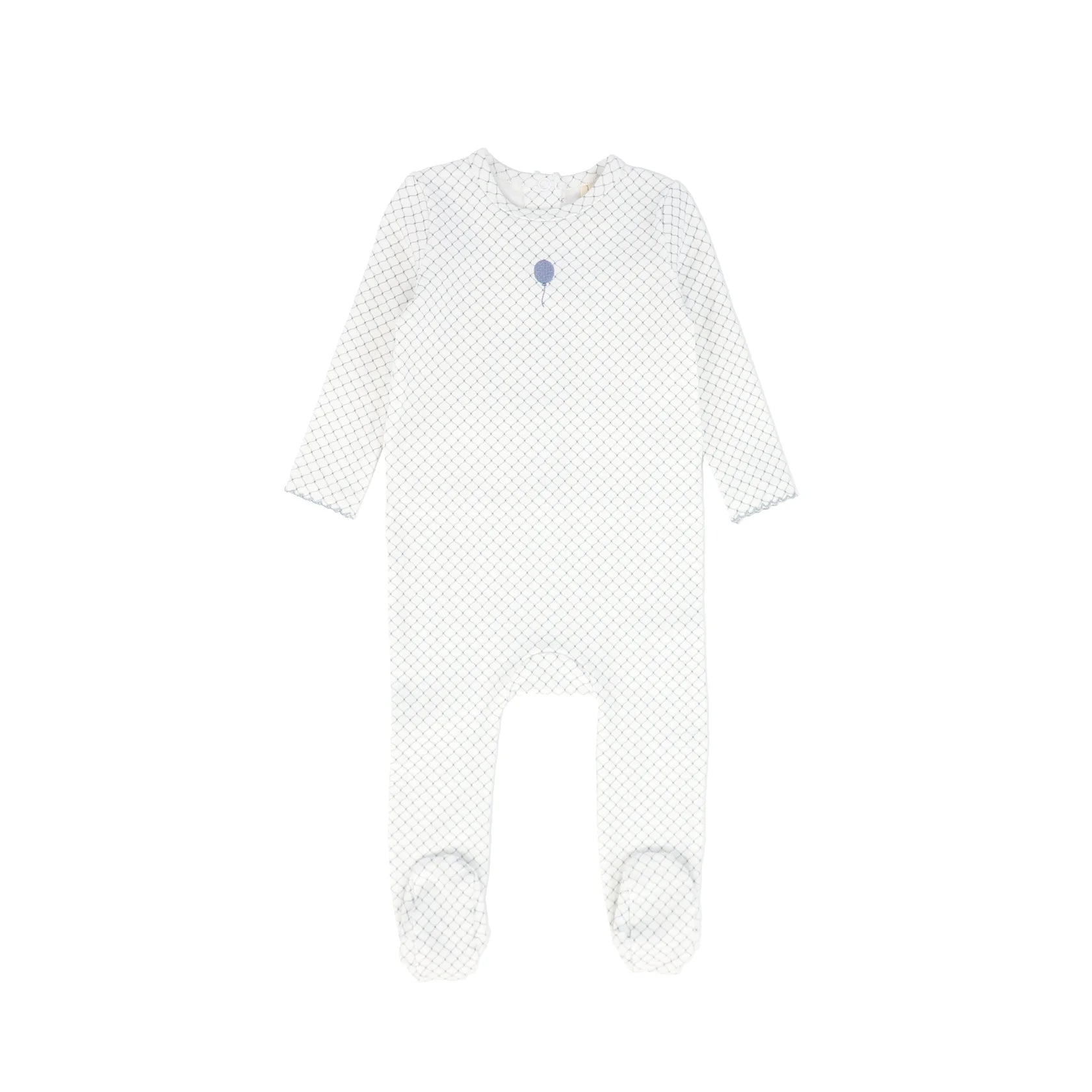 Bebe Jolee White/Blue Rope Print Footie