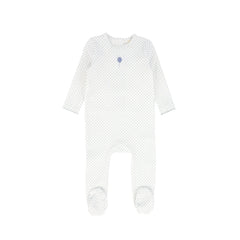 Bebe Jolee White/Blue Rope Print Footie