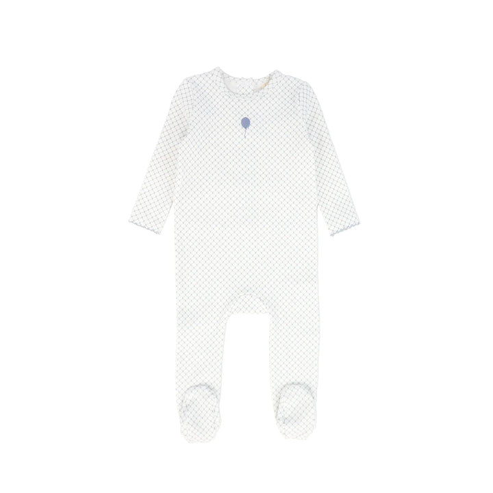 Bebe Jolee White/Blue Rope Print Footie