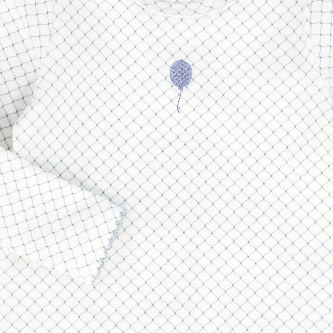 Bebe Jolee White/Blue Rope Print Footie