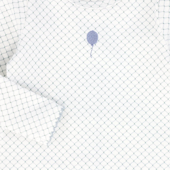 Bebe Jolee White/Blue Rope Print Footie