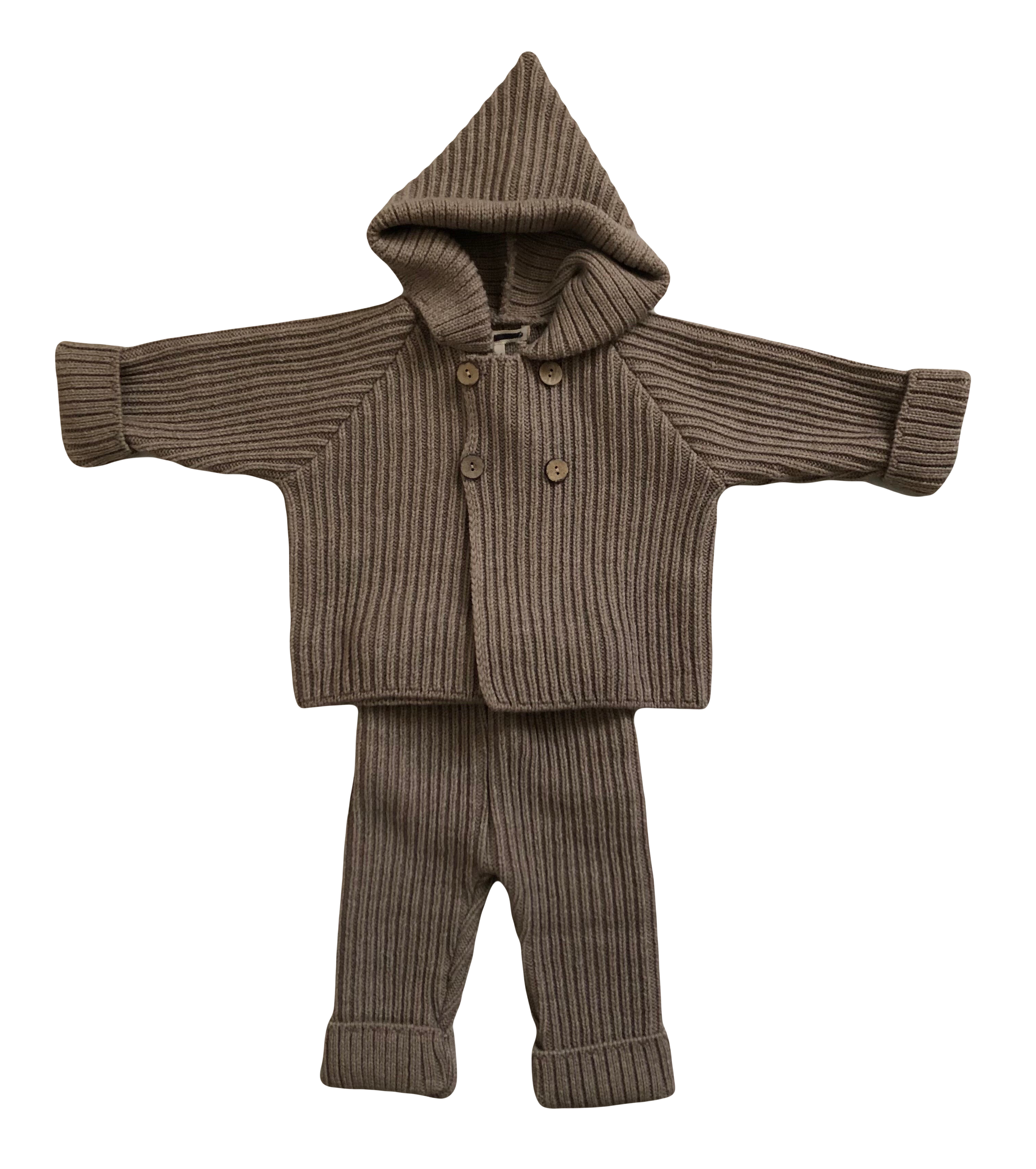 Hooded Double Breasted Sweater Set