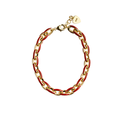 PICKY Enamel Red and Gold Link Bracelet