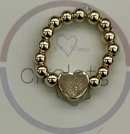 Circlets Gold Bead Stretch Ring