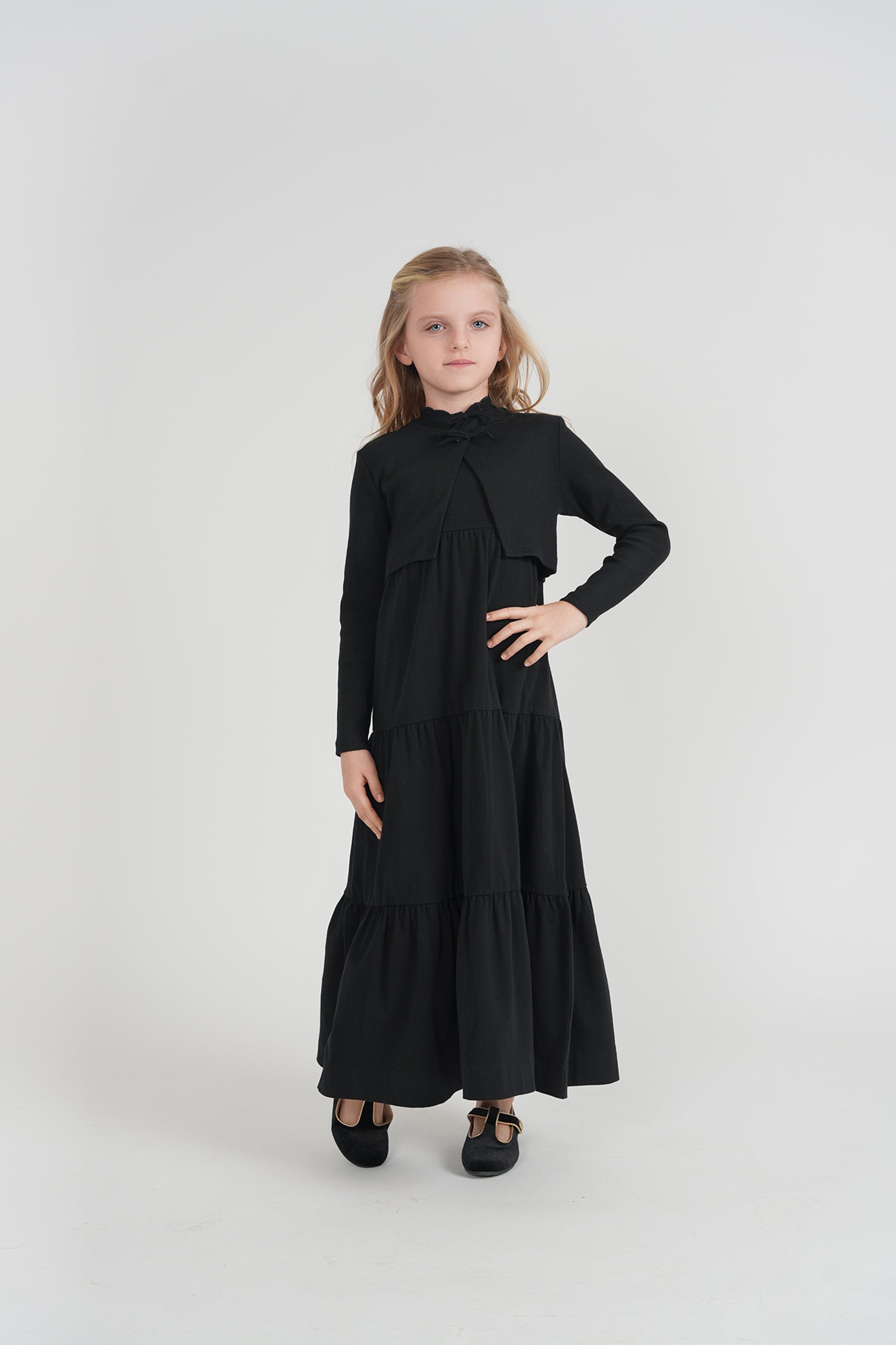 Seal – Girls Cardigan Robe (Black)