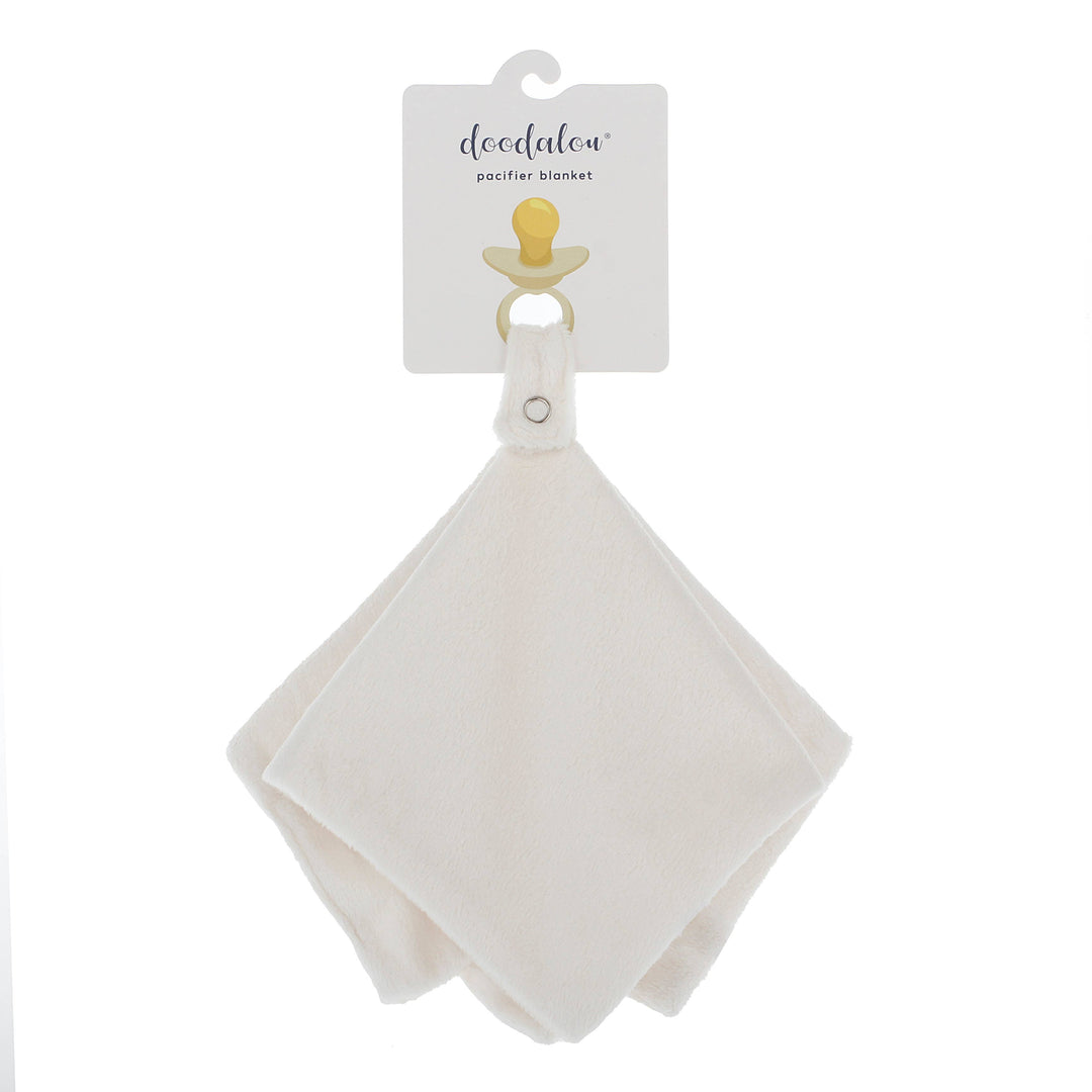 Doodalou - Super Soft Velboa Pacifier Blanket – Ivory