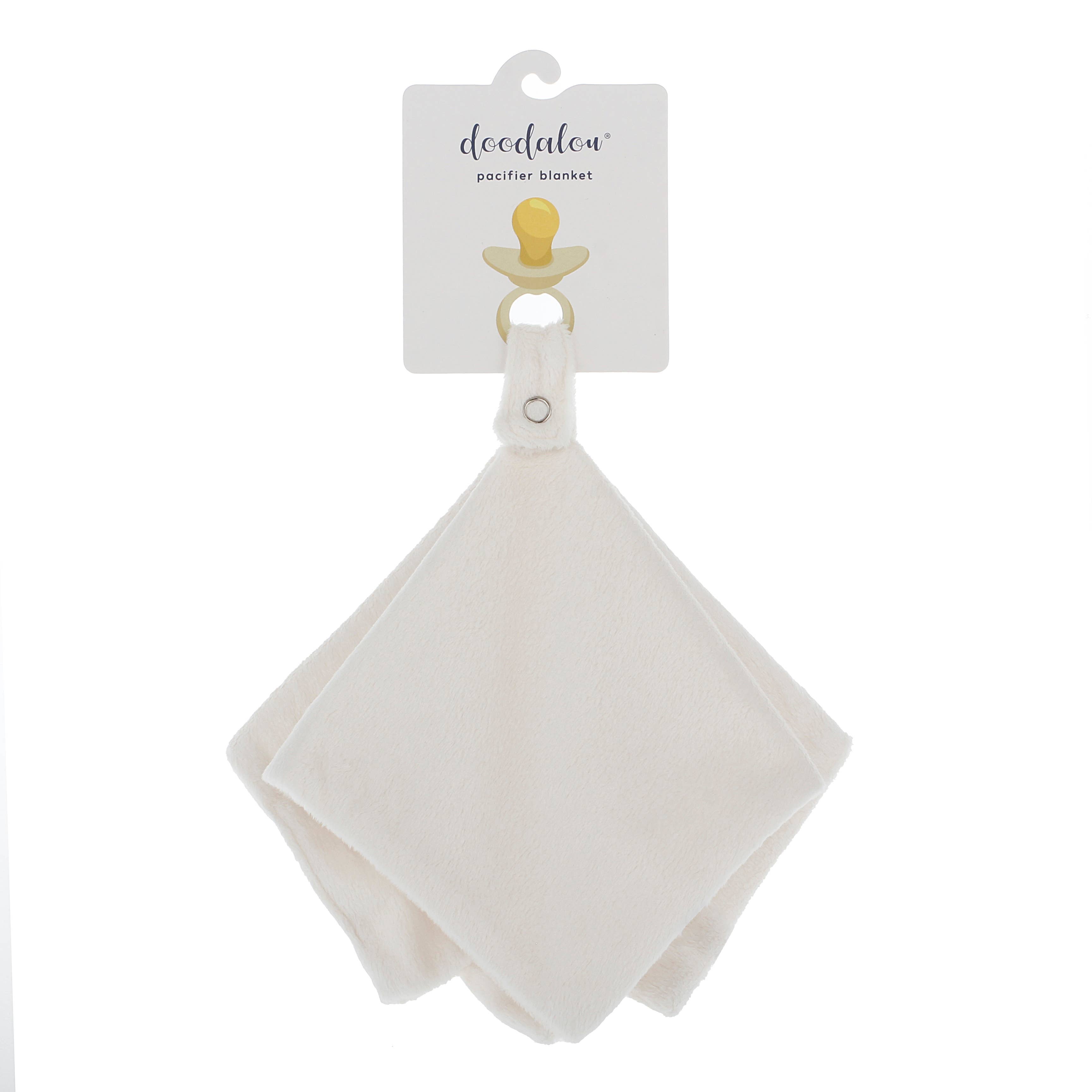 Doodalou - Super Soft Velboa Pacifier Blanket – Ivory