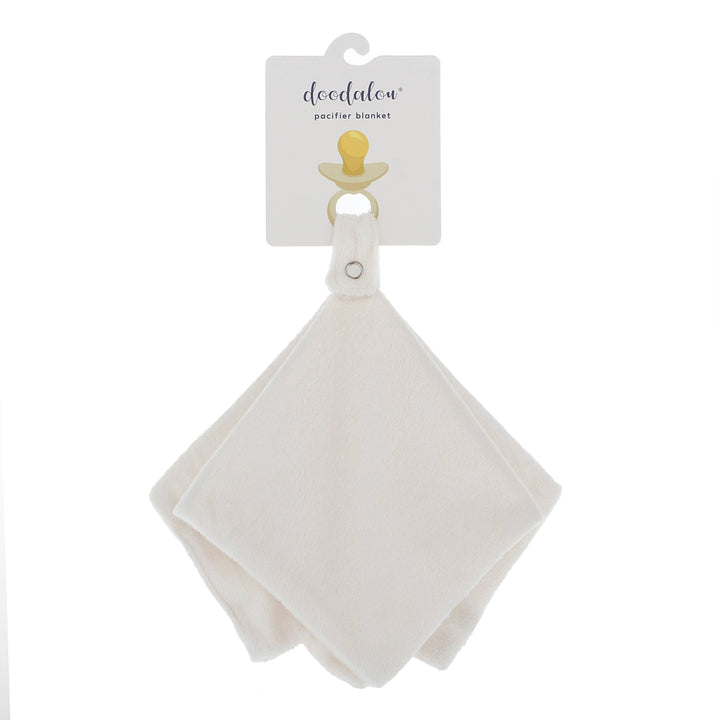 Doodalou - Super Soft Velboa Pacifier Blanket – Ivory