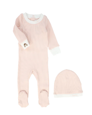 parni pink girls baby footie