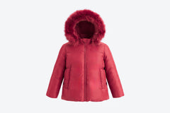 Pramie Little Girls Jacket Bow Cherry 12m-4y