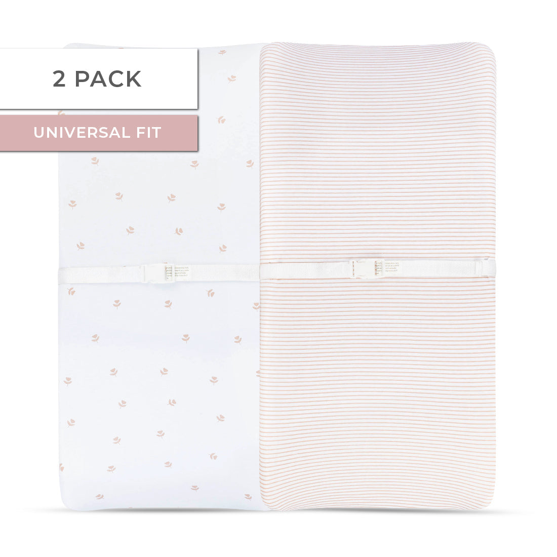 Ely's & Co Mauve Tulip Changing Pad Cover 2 Pack