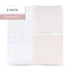 Ely's & Co Mauve Tulip Changing Pad Cover 2 Pack