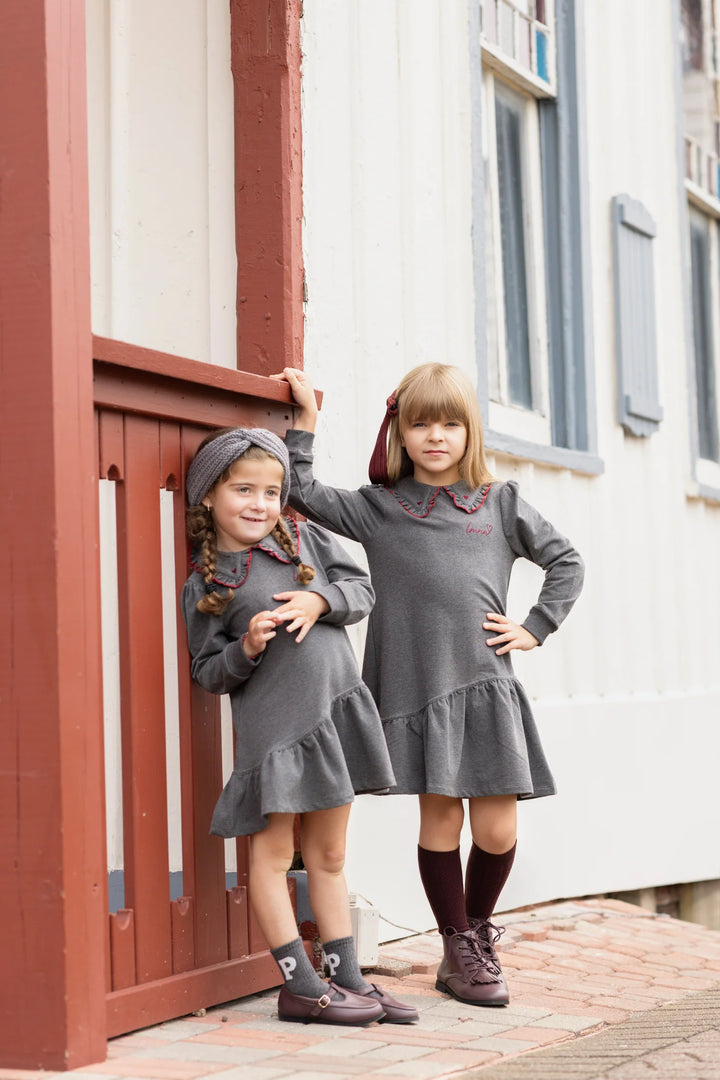 Lemonana Grey/Burgundy Whimsy Dress