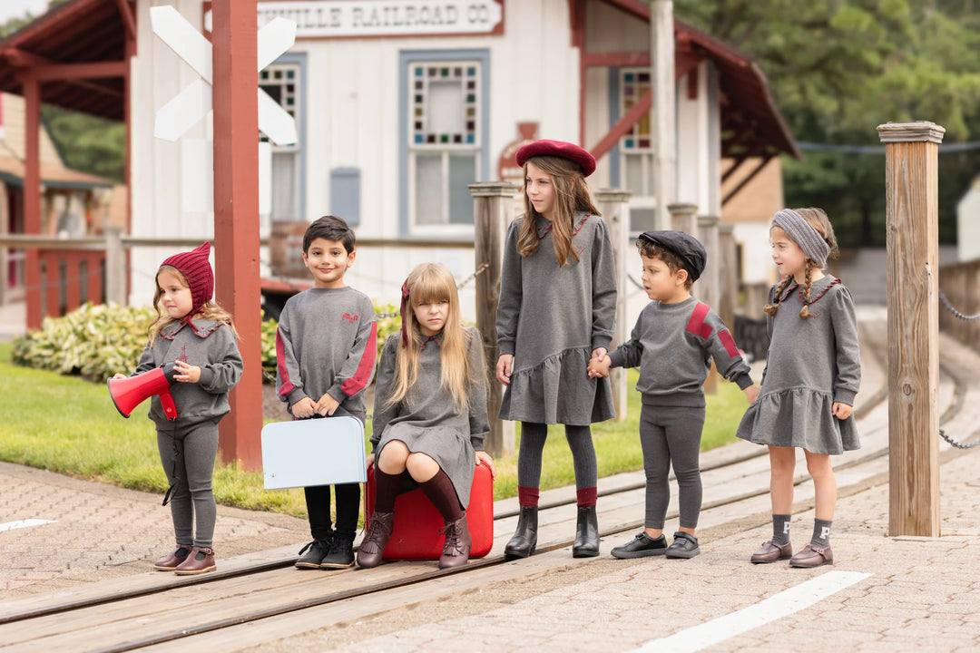 Lemonana Grey/Burgundy Whimsy Dress