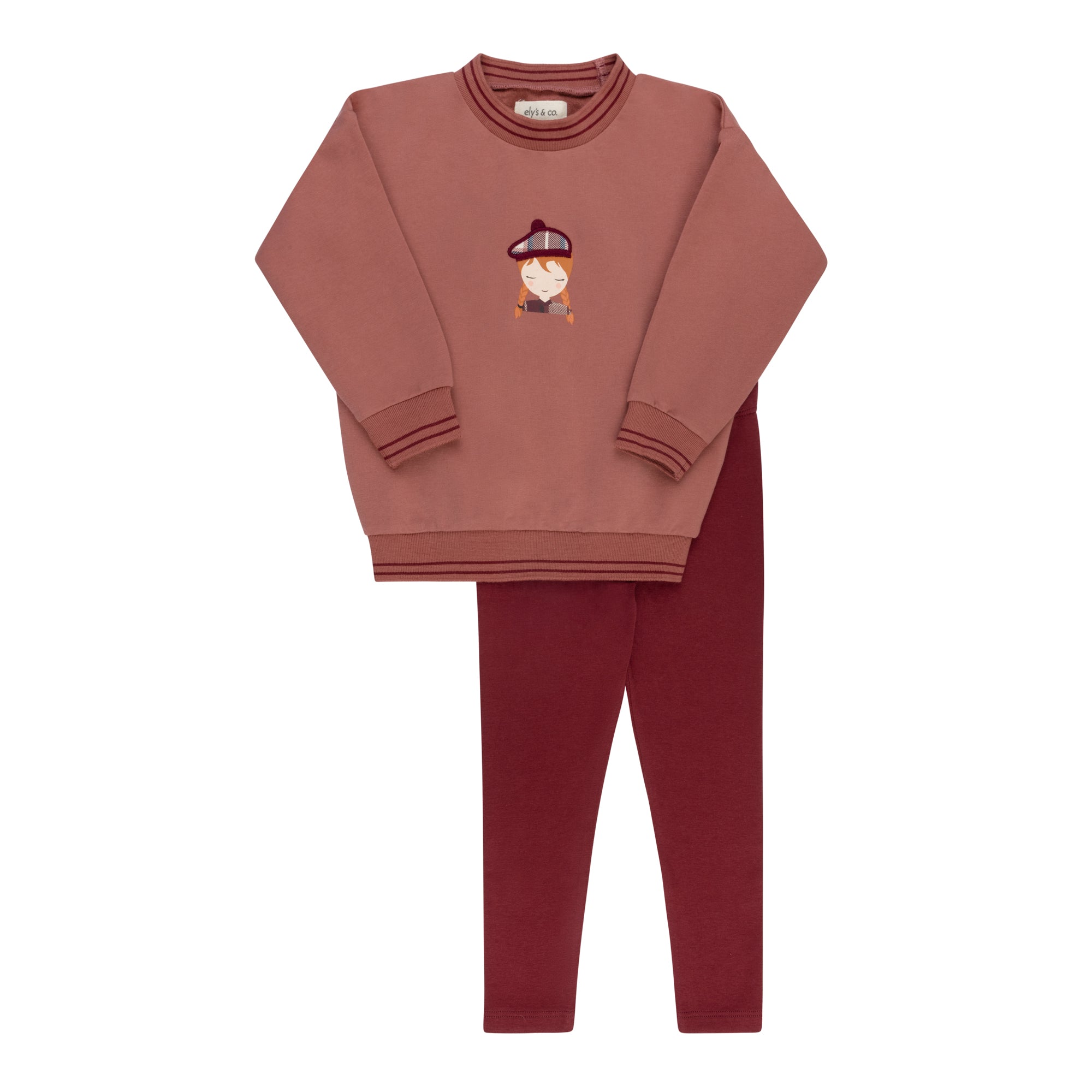 Ely’s & Co. – Girl French Terry Scottish 2-Piece Set | Pink