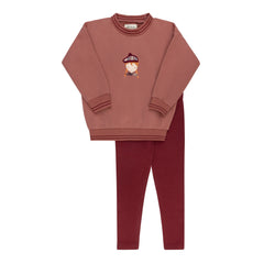 Ely’s & Co. – Girl French Terry Scottish 2-Piece Set | Pink