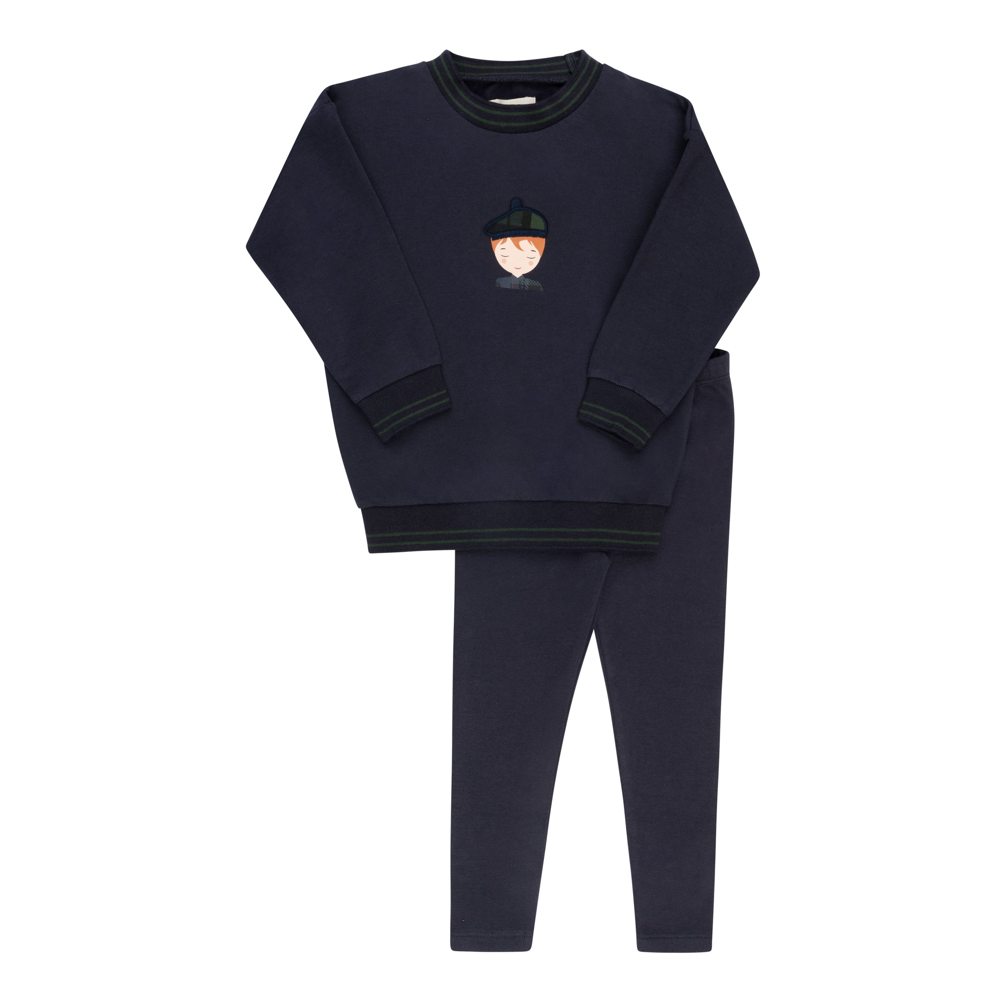 Ely’s & Co. – Boy French Terry Scottish 2-Piece Set | Navy