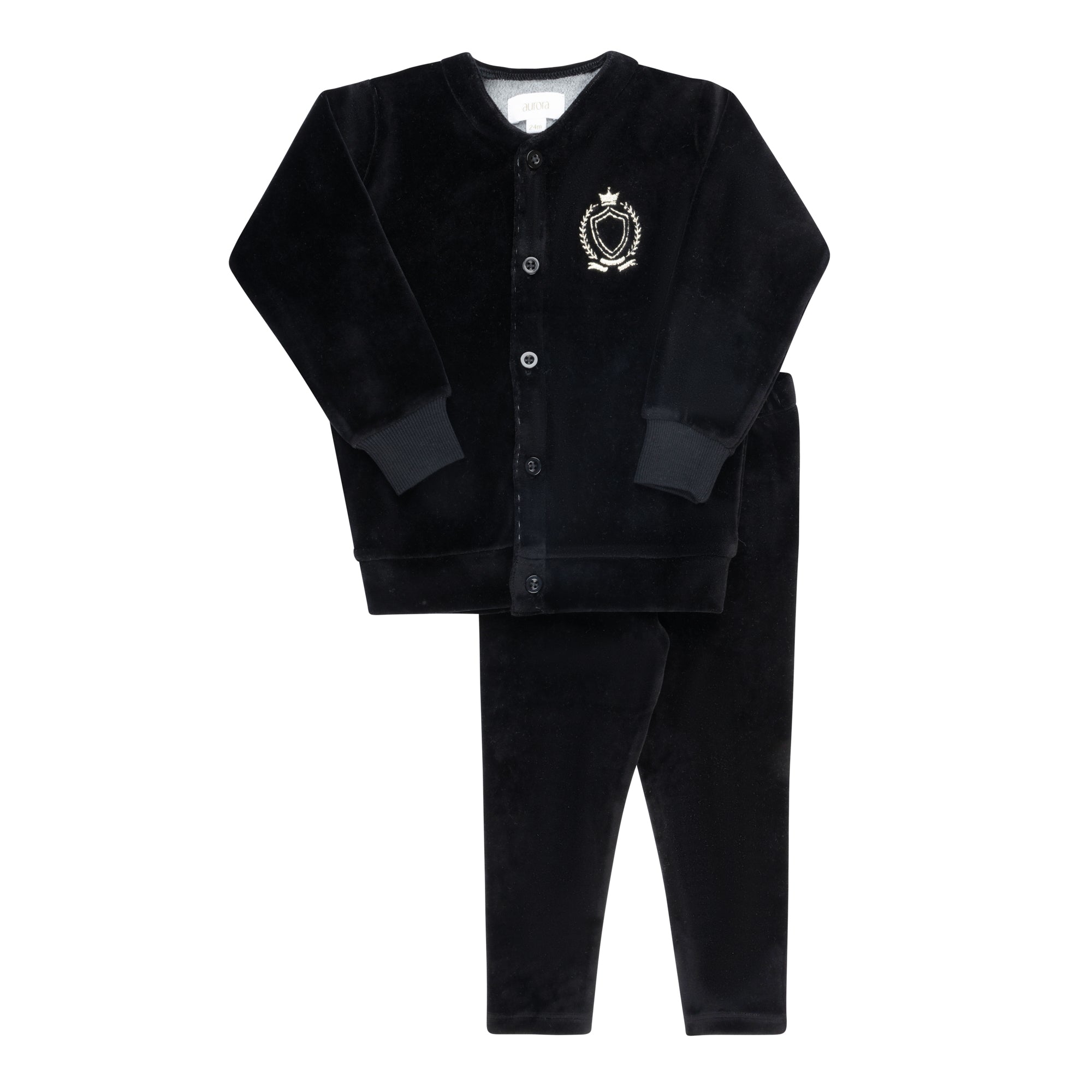 Aurora Black Metallic Crest Lounge Set