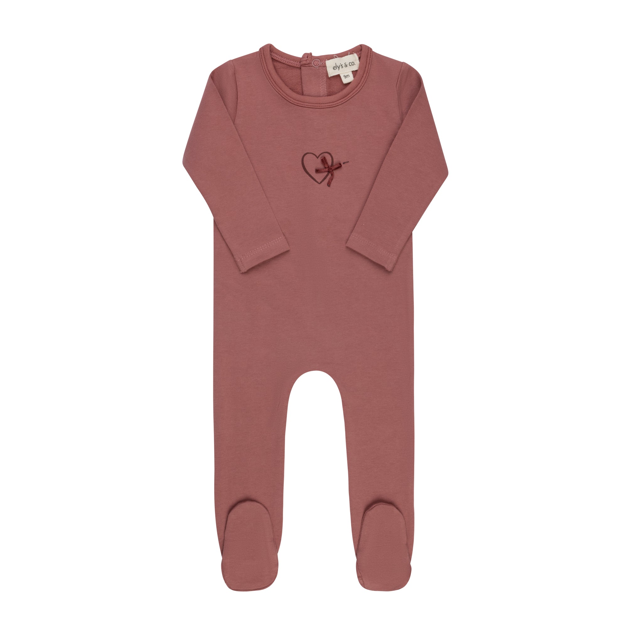 Ely’s & Co. – Girl Heart Footie | Pink
